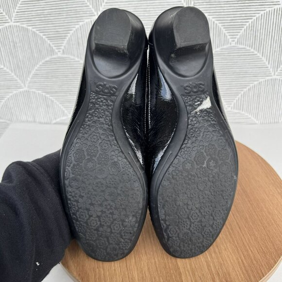 SAS Sonya Womens Black Patent‎ Leather Comfort loafer Heels Size 8 M VGUC - Picture 6 of 7